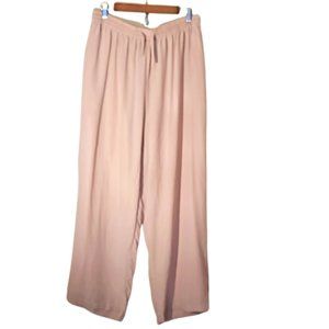 NWOT Jacqueline Ferrar Pull Up Silk Wide Leg Pants  2X Rose